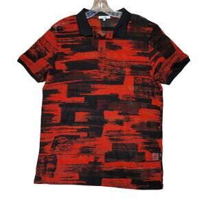 Fashion Nova Men's Netted Shirt - Red/Black - Size M